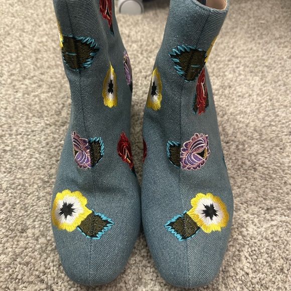 Betsey Johnson Twiggy floral denim boots - Picture 2 of 4